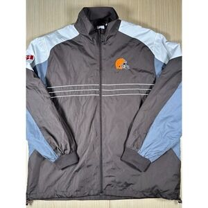 NFL Cleveland Browns Jacket Mens XL Black Blue‎ Lightweight Windbreaker Full Zip